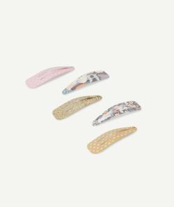 Lot de 5 barrettes fleuries et à pois - TU
