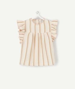 Blouse bébé fille en coton rose avec rayures colorées - 36 M