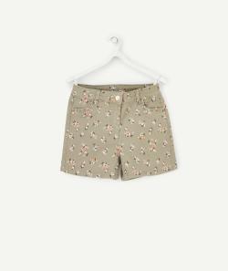 Short kaki imprimé fleuri fille - 12 A