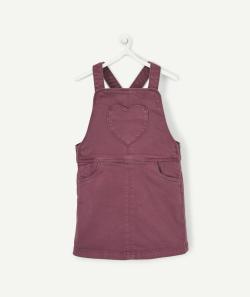 Robe salopette violette bébé fille avec poche coeur - 1 M