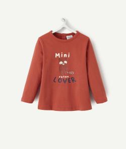 T-shirt rouge en fibres recyclées avec flocage raton laveur - 1 M