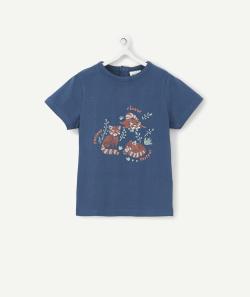 Le t-shirt bleu marine en fibres recyclées avec flocage renard - 1 M