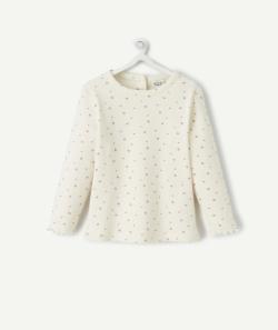 Le t-shirt blanc côtelé fleuri en coton biologique - 23 M