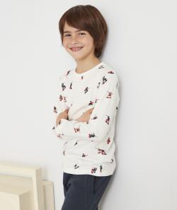 Le t-shirt blanc en coton biologique avec animation skate - 14 A