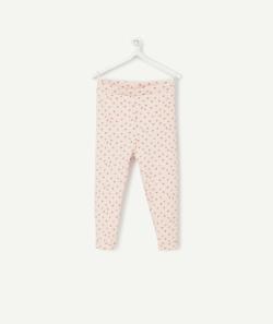 Le legging côtelé rose en coton biologique imprimé coeurs - 6 M