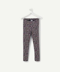 Le legging bleu marine imprimé fleuri en coton biologique - 6 A