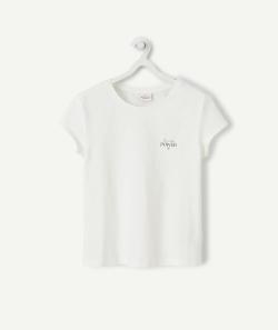 Le t-shirt blanc en fibres recyclées avec message pailleté - 4 A