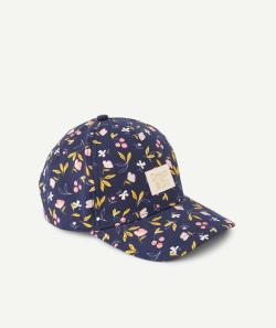 Casquette bleu marine fleurie fille - 8-10 A
