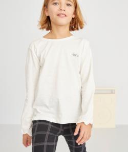 T-shirt blanc en fibres recyclées avec message sur le coeur fille - 5 A