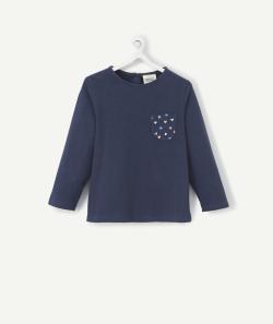 Le t-shirt bleu marine avec motifs coeurs sur la poche - 36 M