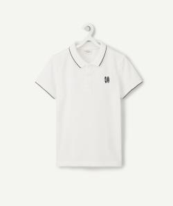 Polo garçon en coton blanc avec surf brodé - 14 A