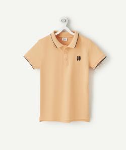 Polo garçon en coton pëche avec planches de surf brodées - 2 A