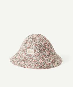 Bob réversible bébé fille rose et imprimés fleuris - 45