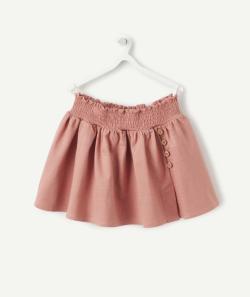 Jupe tournante rose en coton avec boutons brillants fille - 10 A