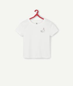 Le t-shirt blanc en coton biologique avec message floqué - 10 A