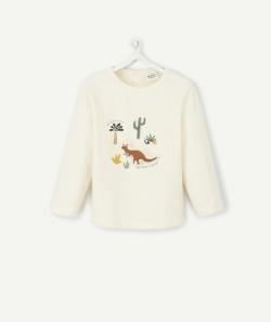 T-shirt en coton bio bébé garçon avec kangourou en relief - 9 M