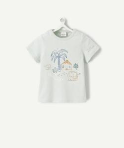 T-shirt bébé vert menthe en coton bio imprimé éléphant - 1 M