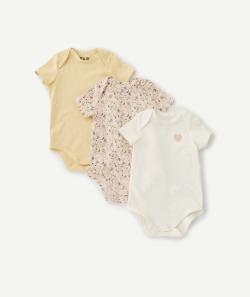 Lot de 3 dors bien en coton biologique uni et avec imprimé - 0 M