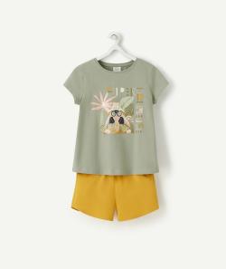 Pyjama fille super dormeur en fibres recyclées vert et jaune - 8 A