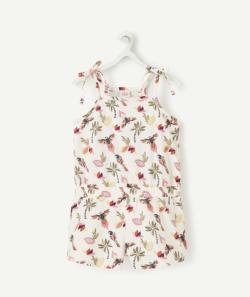 Combishort fille en fibres recyclées imprimé coloré - 12 A