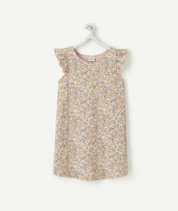 Chemise de nuit fille en fibres recyclées imprimée fleurie - 6 A