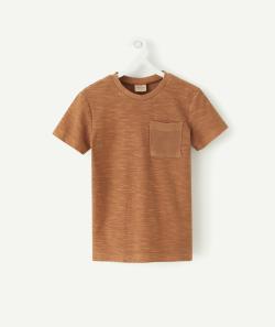 T-shirt marron garçon en fibres recyclées avec poche - 14 A