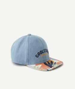 Casquette bébé garçon en coton effet jean avec visière colorée - 3-6 M