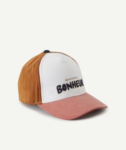 Casquette fille rose et marron avec message - 2-3 A