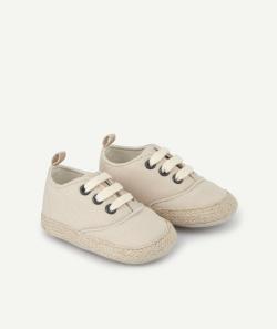 Chaussons style espadrilles bébé garçon écrus en coton - 6-12 M