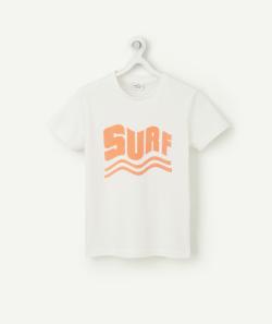 T-shirt garçon en coton biologique blanc avec message surf - 3 A