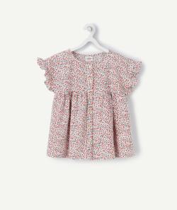Blouse fille en coton imprimé cerise - 14 A