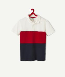 Polo à manches courtes tricolore garçon - M