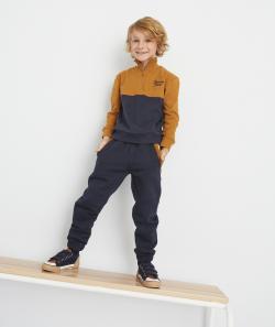 Jogging bleu marine et camel en fibre recyclées garçon - 14 A