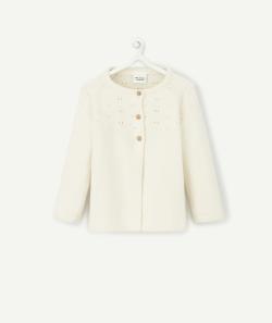 Gilet boutonné en maille écru bébé fille - 36 M