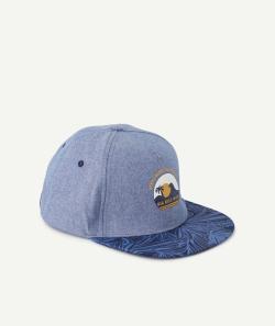 Casquette garçon en coton bleue thème océan - 12-14 A