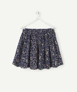 Jupe tournante fille bleu marine imprimée fleurie - 12 A