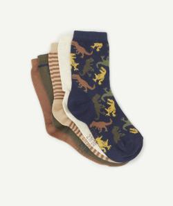 Lot de 5 chaussettes garçon sur le thème des dinosaures - 38-40