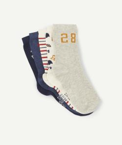 Lot de 5 paires de chaussettes longues thème rugby garçon - 24-26