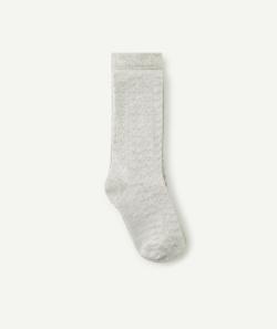 Les collants gris en maille pointelle fille - 35-38