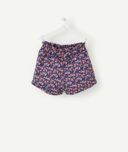 Short bébé fille en coton biologique bleu marine imprimé coeurs - 36 M