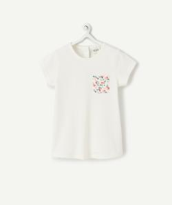 T-shirt bébé fille en coton biologique blanc avec imprimé coeurs - 9 M
