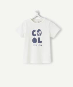 T-shirt bébé garçon blanc en fibres recyclées avec message - 12 M