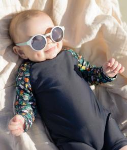 Lunettes de soleil ronde bleu bébé garçon - TU