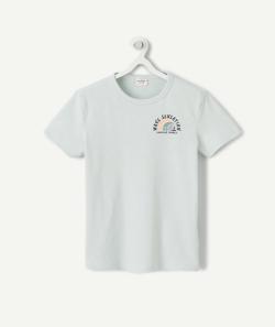 T-shirt garçon vert pastel en coton bio thème hawaïen avec flocage - 12 A