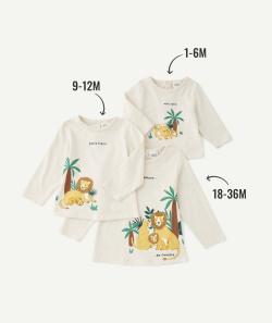T-shirt évolutif à manches longues bébé garçon en coton écru - 1 M