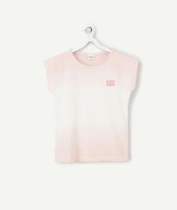 T-shirt fille dégradé rose en coton avec message - 8 A