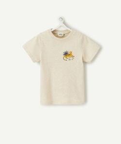 T-shirt bébé garçon en coton beige avec motifs félins - 3 M
