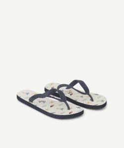 Tong garçon bleu marine avec semelle thème plage - 34-35