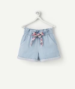 Short fille en denim low impact avec noeud fleuri - 3 A
