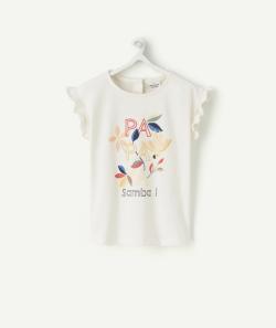 T-shirt bébé fille en coton anti-uv bio imprimé tropical - 6 M